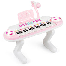 Load image into Gallery viewer, Gymax Z-Shaped Kids Toy Keyboard 37-Key Electronic Piano