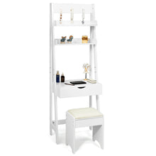 Load image into Gallery viewer, Gymax Vanity Set Makeup Dressing Table w/Flip Top Mirror Hooks Shelves