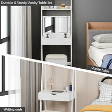 Load image into Gallery viewer, Gymax Vanity Set Makeup Dressing Table w/Flip Top Mirror Hooks Shelves