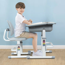 Load image into Gallery viewer, Gymax Adjustable Children Study Desk Chair Set w/Winged Backrest Gray