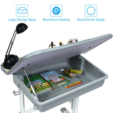 Load image into Gallery viewer, Gymax Adjustable Children Study Desk Chair Set w/Winged Backrest Gray