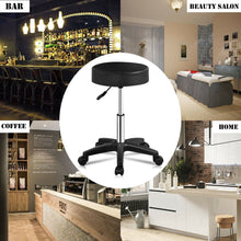 Load image into Gallery viewer, Gymax 2pcs Adjustable Bar Stool Rolling Swivel Massage Spa Seat Black