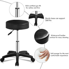 Load image into Gallery viewer, Gymax 2pcs Adjustable Bar Stool Rolling Swivel Massage Spa Seat Black