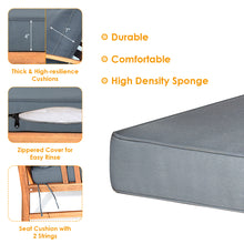 Load image into Gallery viewer, Gymax 4pcs Wooden Patio Furniture Set Table & Sectional Sofa Garden