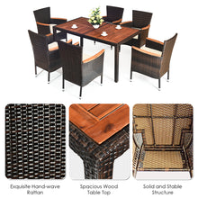 Load image into Gallery viewer, Gymax 7pcs Patio Rattan Dining Set 6 Stackable Cushioned Chairs Patio