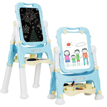 Load image into Gallery viewer, Gymax Kids Easel for Two Adjustable Height Double Sided Art Easel Blue