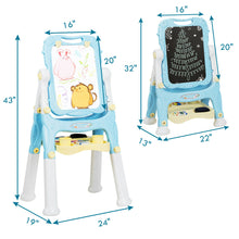 Load image into Gallery viewer, Gymax Kids Easel for Two Adjustable Height Double Sided Art Easel Blue