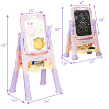 Load image into Gallery viewer, Gymax Height Adjustable Kids Easel Double Sided Art Easel Purple Home