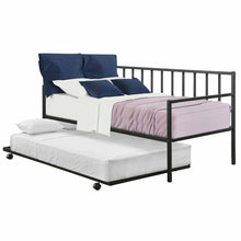 Load image into Gallery viewer, Gymax Twin Trundle DayBed w/ 4 Casters Mattress Platform Bed Sofa