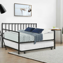 Load image into Gallery viewer, Gymax Twin Trundle DayBed w/ 4 Casters Mattress Platform Bed Sofa