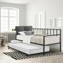 Load image into Gallery viewer, Gymax Twin Trundle DayBed w/ 4 Casters Mattress Platform Bed Sofa