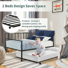 Load image into Gallery viewer, Gymax Twin Trundle DayBed w/ 4 Casters Mattress Platform Bed Sofa