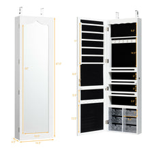 Load image into Gallery viewer, Gymax Wall Door Mounted Jewelry Cabinet Organizer LED Mirror White