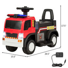 Load image into Gallery viewer, Gymax Kids 6V Ride On Fire Truck Fire Engine Battery Powered w/ Siren