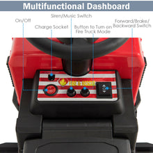 Load image into Gallery viewer, Gymax Kids 6V Ride On Fire Truck Fire Engine Battery Powered w/ Siren