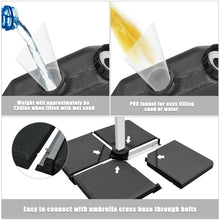 Load image into Gallery viewer, Gymax 4 Cantilever Offset Umbrella Base Weight Stand Water/Sand Filled