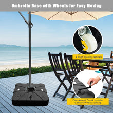 Load image into Gallery viewer, Gymax Patio Umbrella Stand Base Weight 4 Wheels W/Cross Base Black