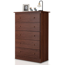 Load image into Gallery viewer, Gymax 5-Drawer Chest Dresser Storage Unit w/Smooth Slide Rail Brown