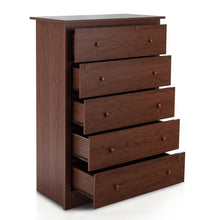 Load image into Gallery viewer, Gymax 5-Drawer Chest Dresser Storage Unit w/Smooth Slide Rail Brown