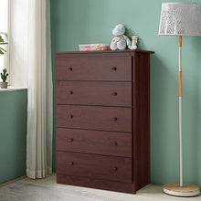 Load image into Gallery viewer, Gymax 5-Drawer Chest Dresser Storage Unit w/Smooth Slide Rail Brown