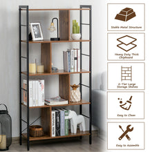 Load image into Gallery viewer, Gymax 4-Tier Bookcase Industrial Bookshelf Floor Standing Storage Rack