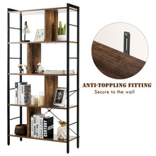 Load image into Gallery viewer, Gymax 4-Tier Bookcase Industrial Bookshelf Floor Standing Storage Rack