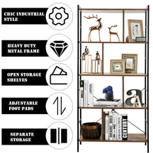 Load image into Gallery viewer, Gymax 4-Tier Bookcase Industrial Bookshelf Floor Standing Storage Rack