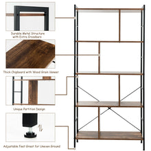 Load image into Gallery viewer, Gymax 4-Tier Bookcase Industrial Bookshelf Floor Standing Storage Rack