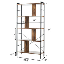 Load image into Gallery viewer, Gymax 4-Tier Bookcase Industrial Bookshelf Floor Standing Storage Rack