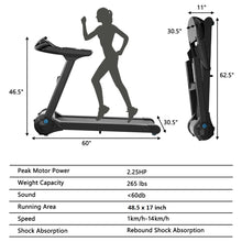 Load image into Gallery viewer, Gymax 2.25HP Electric Folding Fitness Treadmill w/APP Heart Rate