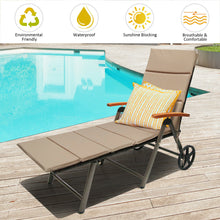 Load image into Gallery viewer, Gymax 2 PCS Folding Patio Rattan Lounge Chair Chaise Cushioned Aluminum Adjust Wheel