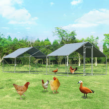 Load image into Gallery viewer, Gymax Walk In Chicken Coop Run House Shade Cage 10' X 26' w/Roof Cover