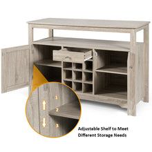 Load image into Gallery viewer, Gymax Buffet Server Sideboard Wine Cabinet Console Table Grey Home