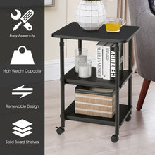 Load image into Gallery viewer, Gymax 3-Tier Rolling Adjustable Printer Cart Storage Rack Home Office