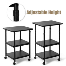 Load image into Gallery viewer, Gymax 3-Tier Rolling Adjustable Printer Cart Storage Rack Home Office