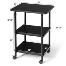 Load image into Gallery viewer, Gymax 3-Tier Rolling Adjustable Printer Cart Storage Rack Home Office