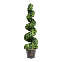 Load image into Gallery viewer, Gymax 4FT Artificial Boxwood Spiral Tree Faux Tree W/Realistic Leaves Indoor Outdoor