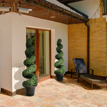 Load image into Gallery viewer, Gymax 4FT Artificial Boxwood Spiral Tree Faux Tree W/Realistic Leaves Indoor Outdoor