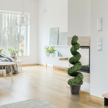 Load image into Gallery viewer, Gymax 4FT Artificial Boxwood Spiral Tree Faux Tree W/Realistic Leaves Indoor Outdoor