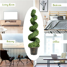 Load image into Gallery viewer, Gymax 4FT Artificial Boxwood Spiral Tree Faux Tree W/Realistic Leaves Indoor Outdoor