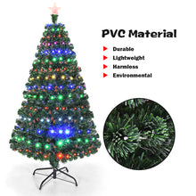 Load image into Gallery viewer, Gymax 5Ft Pre-lit Optical Fiber Christmas Tree w/ Colorful LED Lights Stand