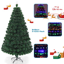 Load image into Gallery viewer, Gymax 7Ft Pre-lit Optical Fiber Christmas Tree w/ Colorful LED Lights Stand