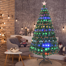 Load image into Gallery viewer, Gymax 7Ft Pre-lit Optical Fiber Christmas Tree w/ Colorful LED Lights Stand