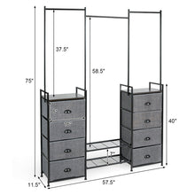 Load image into Gallery viewer, Gymax Fabric Dresser Storage Tower Organizer w/ 8 Drawers Metal Frame Shoe Rack
