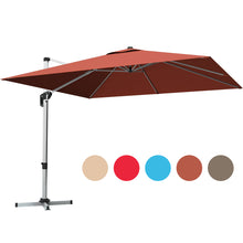 Load image into Gallery viewer, Gymax 10 Ft Square Offset Hanging Patio Umbrella 360 Degree Tilt