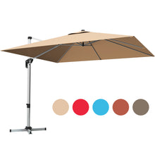 Load image into Gallery viewer, Gymax 10 Ft Square Offset Hanging Patio Umbrella 360 Degree Tilt