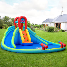 Load image into Gallery viewer, Gymax Inflatable Bounce House Water Park w/ Splash Pool Dual Slides Climbing Wall