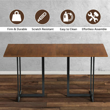 Load image into Gallery viewer, Gymax Rectangular Dining Table w/ Wooden Top Metal Frame Kitchen Dining Room 60''