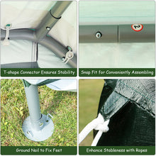 Load image into Gallery viewer, Gymax 7'x12' Patio Tent Carport Storage Shelter Shed Car Canopy Heavy Duty Green