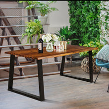 Load image into Gallery viewer, Gymax Rectangular Acacia Wood Dining Table Rustic Indoor &Outdoor Furniture